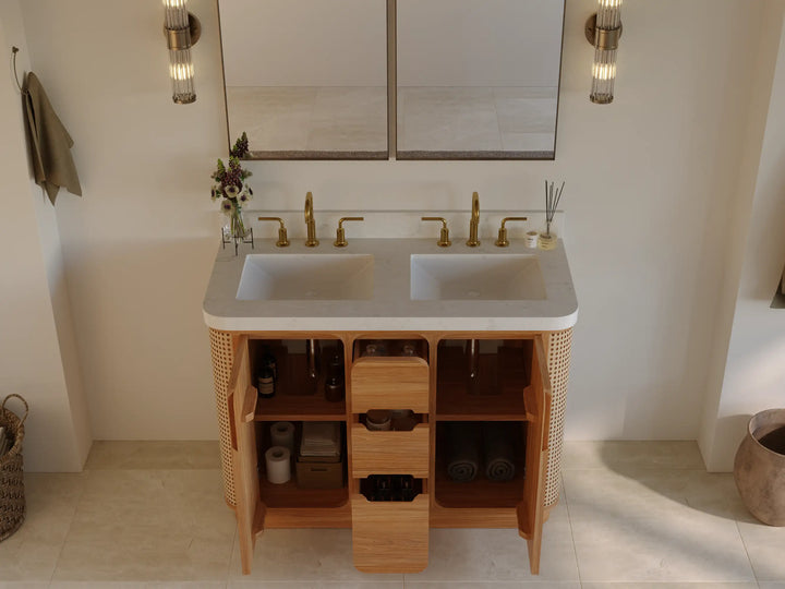 Ventura Teak 48 in. W x 22 in. D Double Sink Bathroom Vanity - photo 2