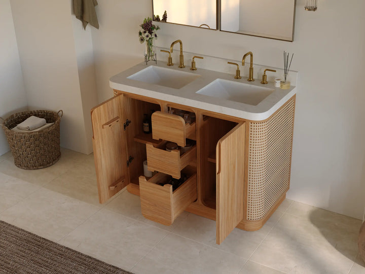 Ventura Teak 48 in. W x 22 in. D Double Sink Bathroom Vanity - photo 4