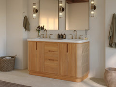 Ventura Teak 60 in. W x 22 in. D Double Sink Bathroom Vanity - photo 3