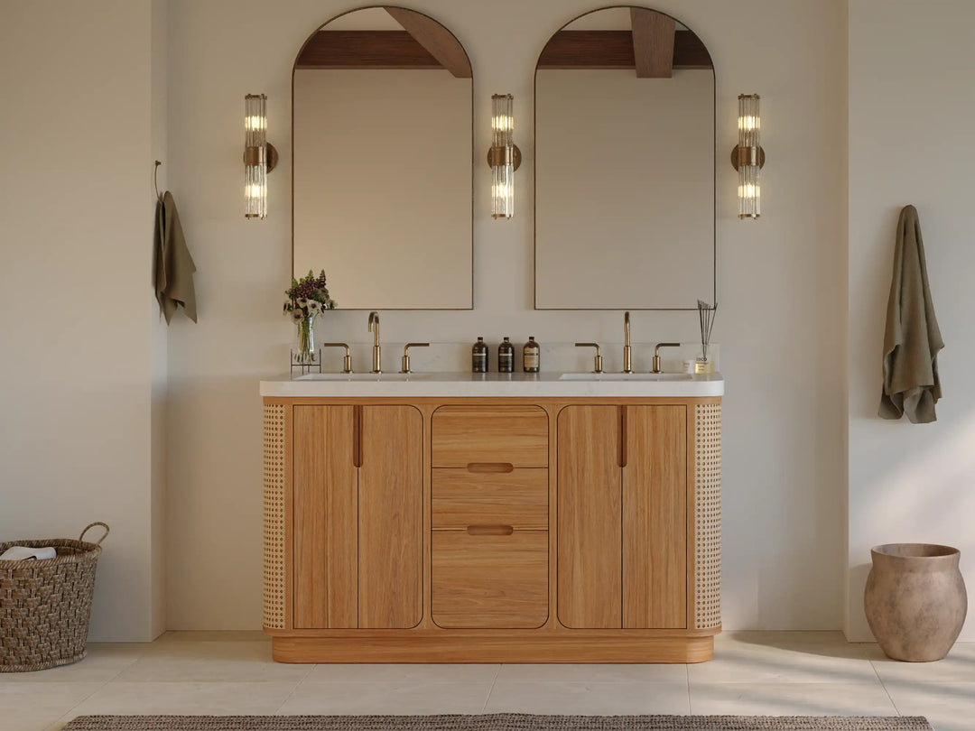 Ventura Teak 60 in. W x 22 in. D Double Sink Bathroom Vanity | 
              
                Light Natural Teak
                
                  
             - VTR_TK_LNT_CA_LZ_60D - photo №5