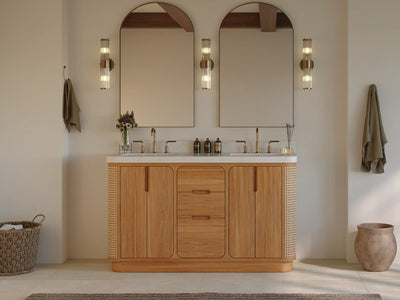 Ventura Teak Wood 60 in. W x 22 in. D Double Sink Bathroom Vanity