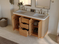 Ventura Teak 60 in. W x 22 in. D Double Sink Bathroom Vanity - photo 4