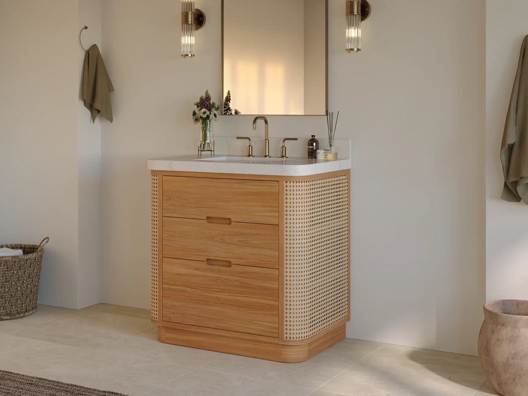 Ventura Teak 36 in. W x 22 in. D Center Sink Bathroom Vanity | 
              
                Light Natural Teak
                
                  
             - VTR_TK_LNT_CA_LZ_36C - photo №3