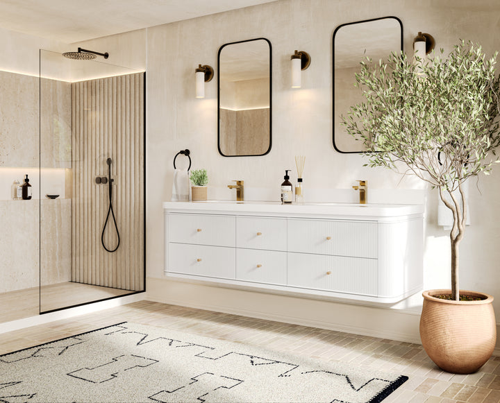 Hampton Floating 72 in. W x 22 in. D Double Sink Bathroom Vanity - photo 2