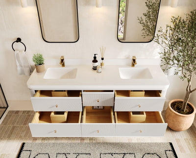 Hampton Floating 72 in. W x 22 in. D Double Sink Bathroom Vanity