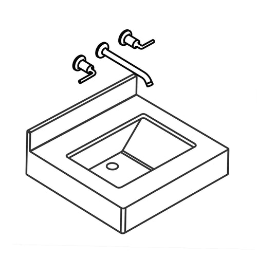 3) Wall Mount Faucet Configuration Double Sink