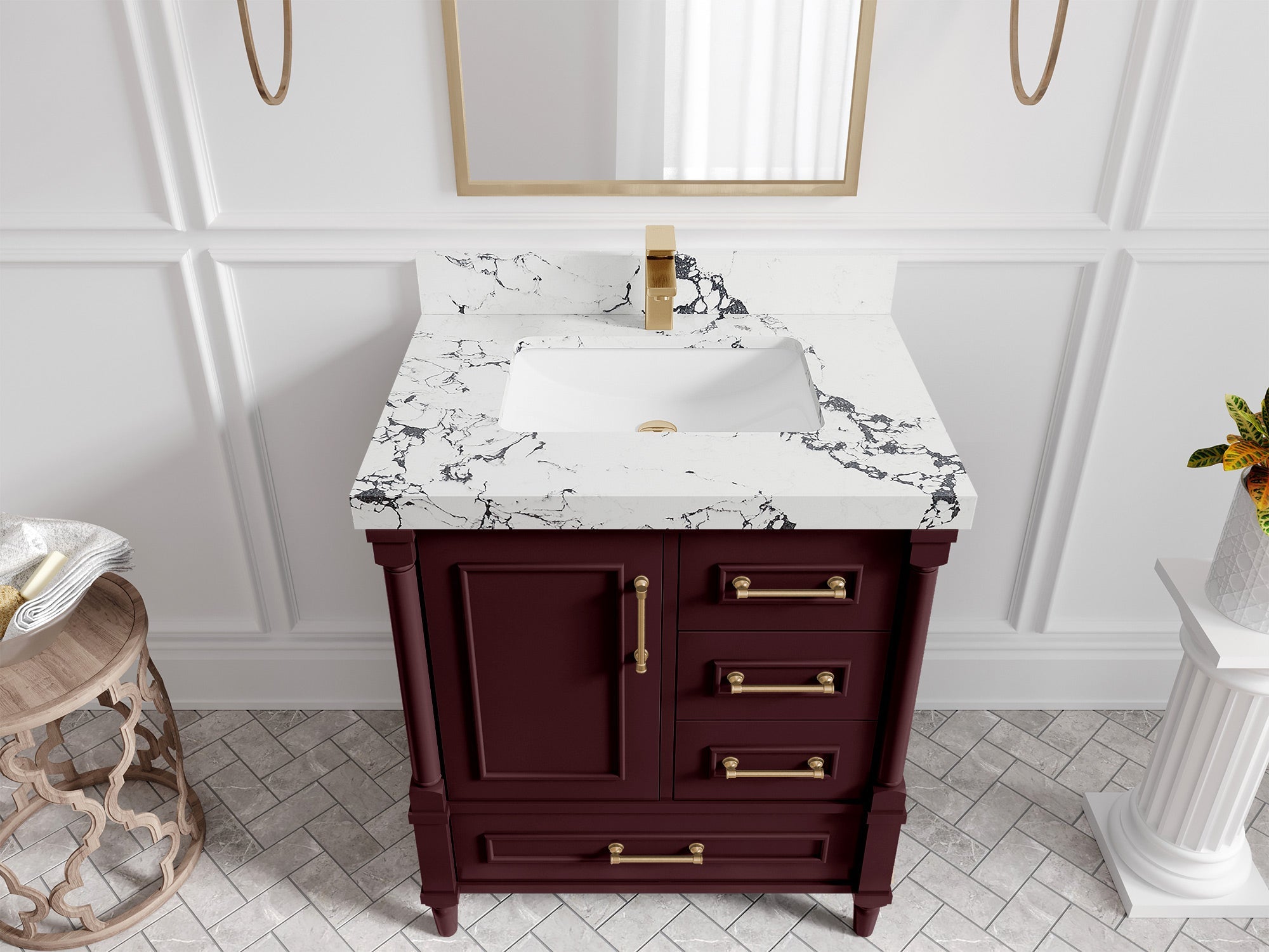 Aberdeen 30 in. W x 22 in. D Single Sink Bathroom Vanity - Willow Bath and Vanity