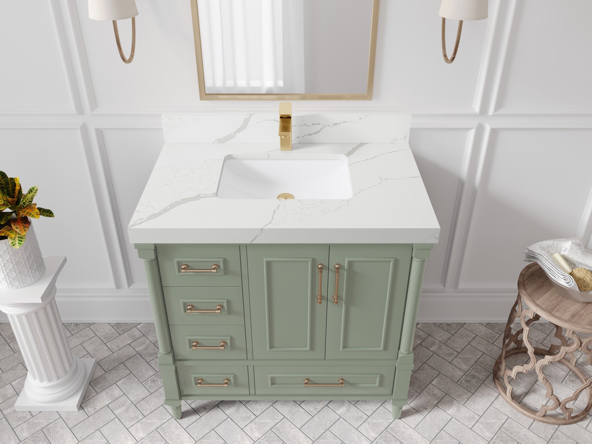 Aberdeen 36 in. W x 22 in. D Center Sink Bathroom Vanity - Willow Bath and Vanity
