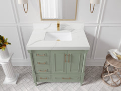 Aberdeen 36 in. W x 22 in. D Center Sink Bathroom Vanity - photo 15