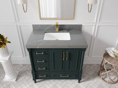 Aberdeen 36 in. W x 22 in. D Center Sink Bathroom Vanity - photo 29