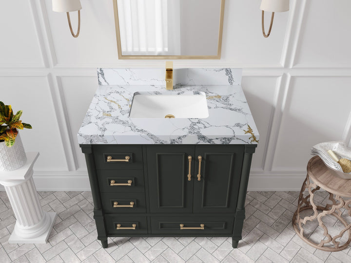 Aberdeen 36 in. W x 22 in. D Center Sink Bathroom Vanity - photo 19
