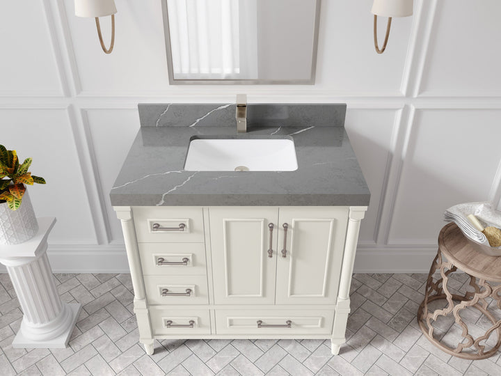 Aberdeen 36 in. W x 22 in. D Center Sink Bathroom Vanity - photo 37