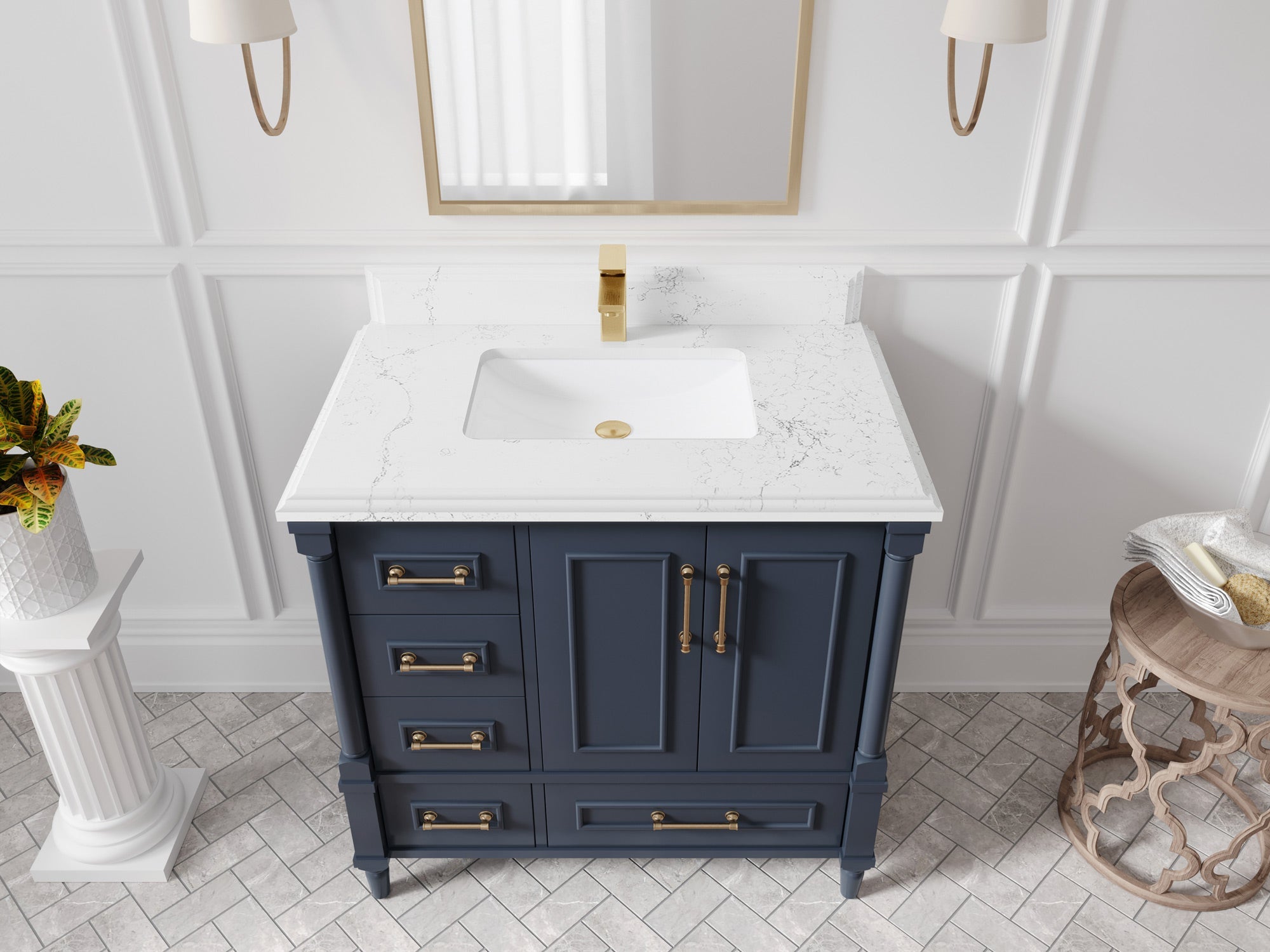 Aberdeen 36 in. W x 22 in. D Center Sink Bathroom Vanity - Willow Bath and Vanity