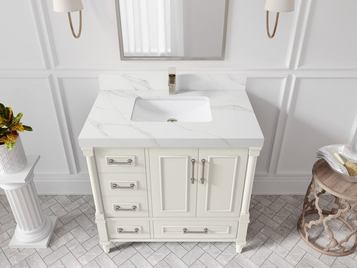 Aberdeen 36 in. W x 22 in. D Center Sink Bathroom Vanity - photo 21