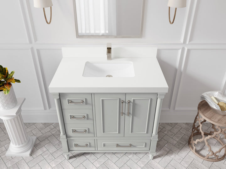 Aberdeen 36 in. W x 22 in. D Center Sink Bathroom Vanity - photo 41