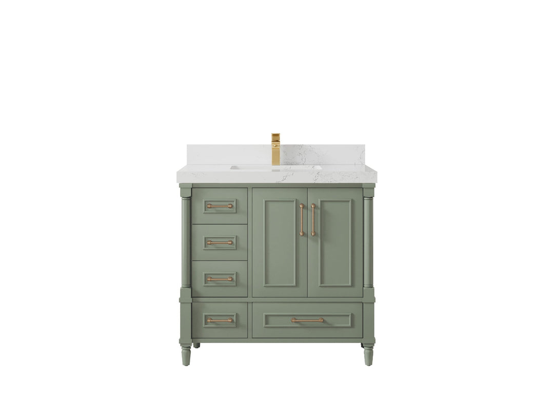 Aberdeen 36 in. W x 22 in. D Center Sink Bathroom Vanity | 
              
                Evergreen
                
                  
             - ABD_EGN_WHQZ_36CR - photo №28