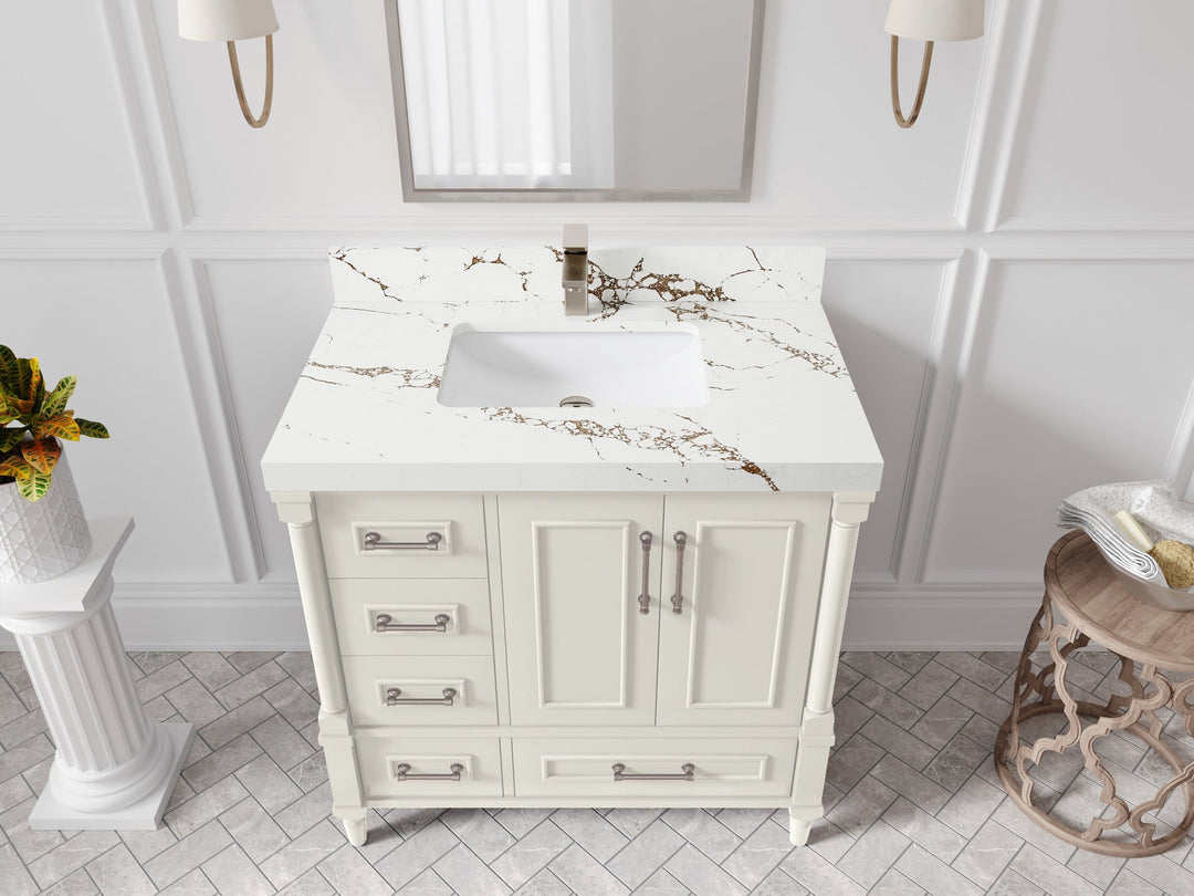 Aberdeen 36 in. W x 22 in. D Center Sink Bathroom Vanity - Willow Bath and Vanity
