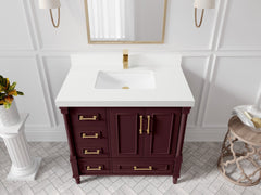 Aberdeen 36 in. W x 22 in. D Center Sink Bathroom Vanity - photo 48