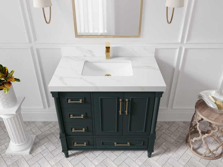 Aberdeen 36 in. W x 22 in. D Center Sink Bathroom Vanity - photo 17