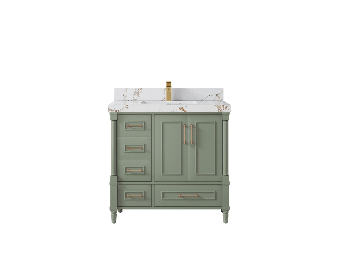 Aberdeen 36 in. W x 22 in. D Center Sink Bathroom Vanity | 
              
                Evergreen
                
                  
             - ABD_EGN_WHQZ_36CR - photo №34