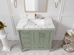 Aberdeen 36 in. W x 22 in. D Center Sink Bathroom Vanity - photo 35