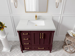 Aberdeen 36 in. W x 22 in. D Center Sink Bathroom Vanity - photo 14