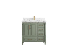Aberdeen 36 in. W x 22 in. D Center Sink Bathroom Vanity - photo 36