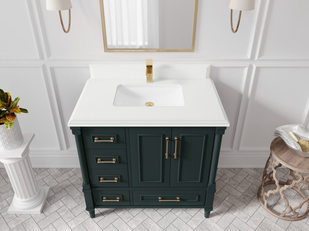 Aberdeen 36 in. W x 22 in. D Center Sink Bathroom Vanity - Willow Bath and Vanity