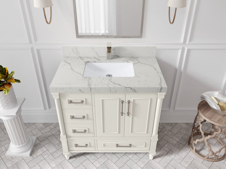 Aberdeen 36 in. W x 22 in. D Center Sink Bathroom Vanity - photo 41