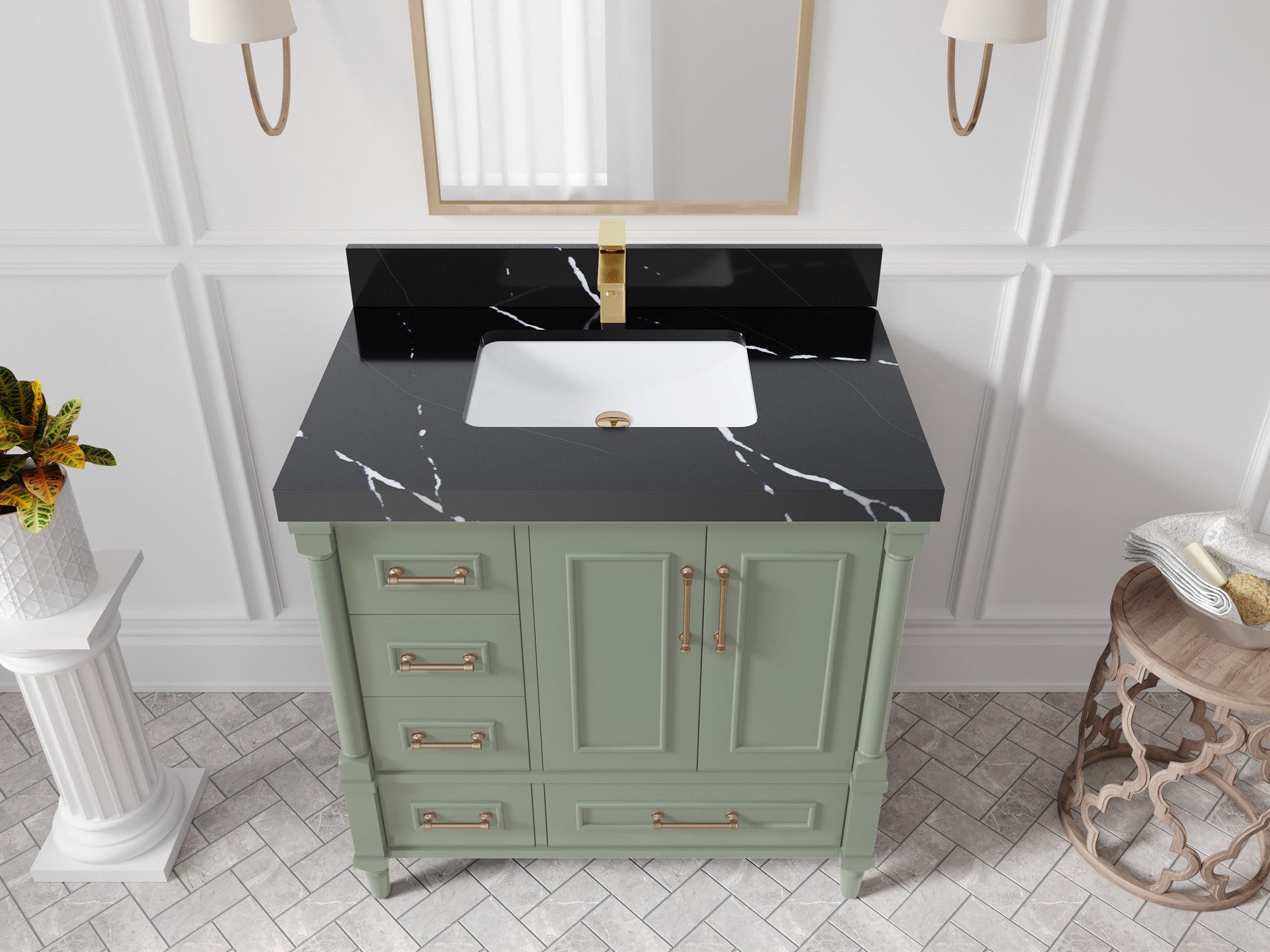 Aberdeen 36 in. W x 22 in. D Center Sink Bathroom Vanity - Willow Bath and Vanity