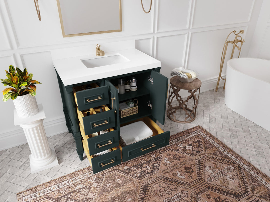 Aberdeen 36 in. W x 22 in. D Center Sink Bathroom Vanity - Willow Bath and Vanity