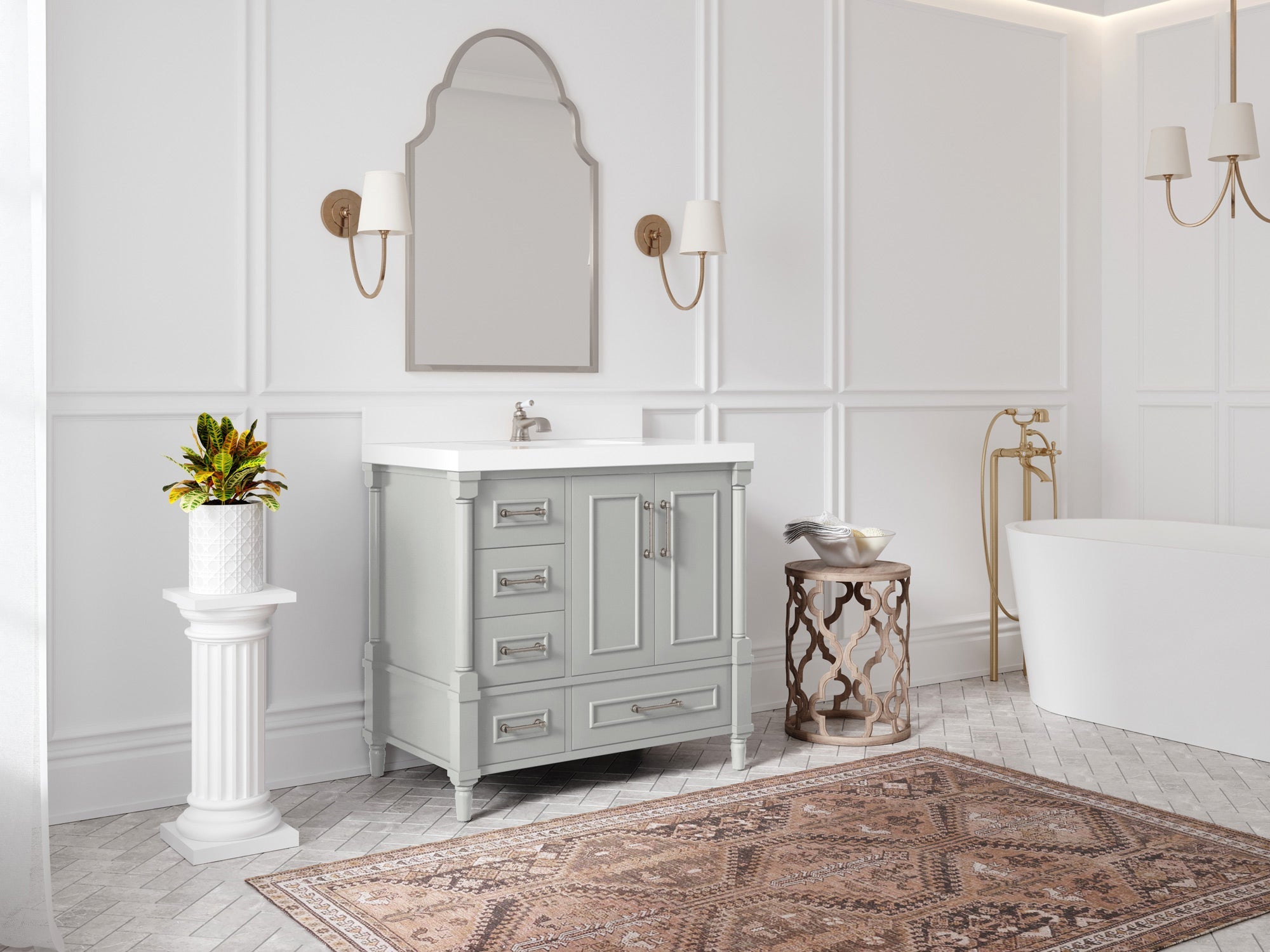 Aberdeen 36 in. W x 22 in. D Center Sink Bathroom Vanity - Willow Bath and Vanity