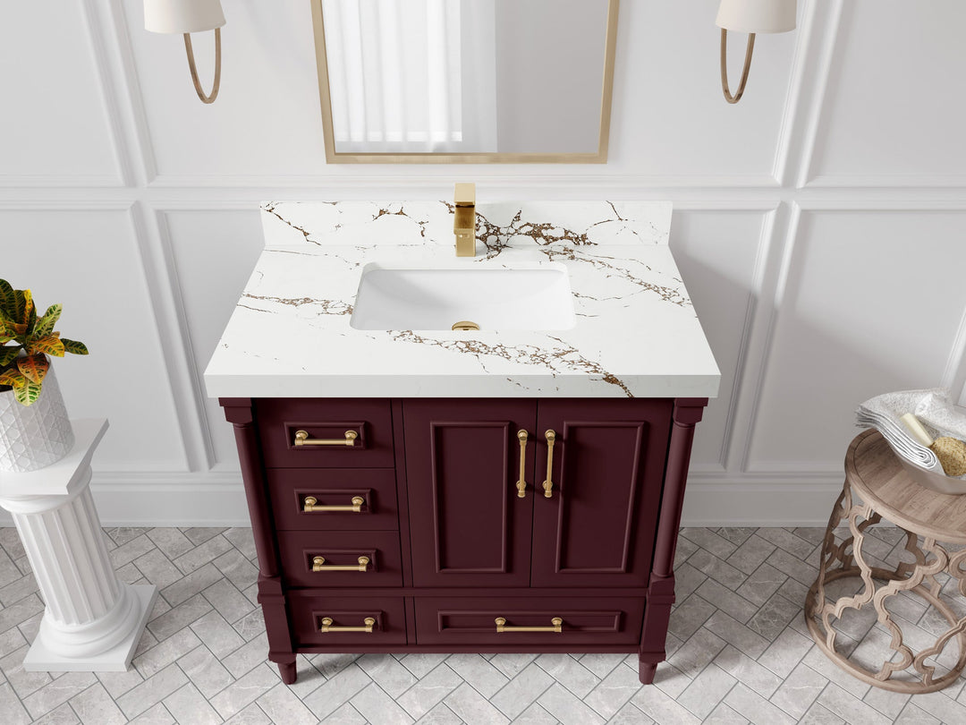 Aberdeen 36 in. W x 22 in. D Center Sink Bathroom Vanity - Willow Bath and Vanity