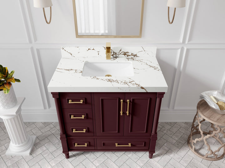 Aberdeen 36 in. W x 22 in. D Center Sink Bathroom Vanity - photo 40
