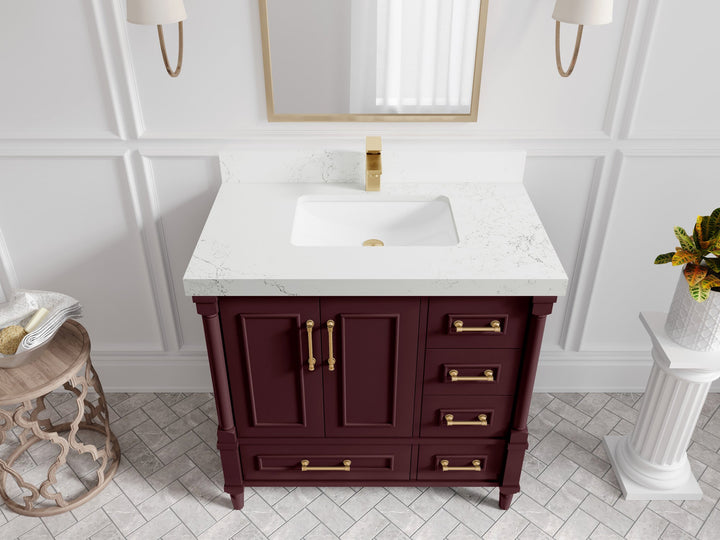 Aberdeen 36 in. W x 22 in. D Center Sink Bathroom Vanity - photo 29