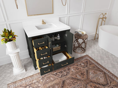Aberdeen 36 in. W x 22 in. D Center Sink Bathroom Vanity - Willow Bath and Vanity