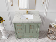 Aberdeen 36 in. W x 22 in. D Center Sink Bathroom Vanity - photo 39