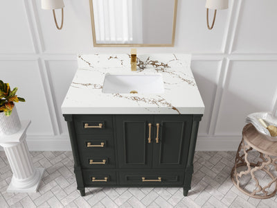 Aberdeen 36 in. W x 22 in. D Center Sink Bathroom Vanity - Willow Bath and Vanity