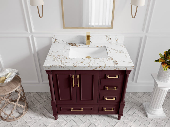 Aberdeen 36 in. W x 22 in. D Center Sink Bathroom Vanity - photo 37