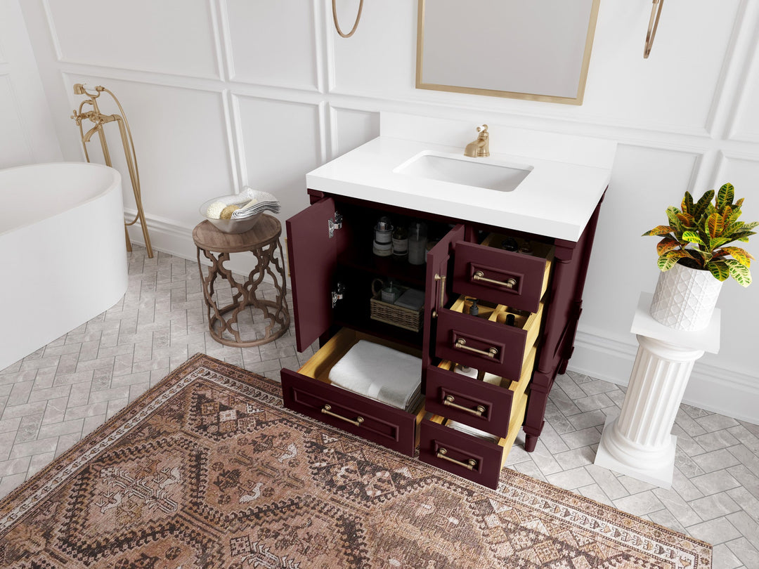 Aberdeen 36 in. W x 22 in. D Center Sink Bathroom Vanity - Willow Bath and Vanity