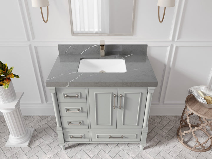 Aberdeen 36 in. W x 22 in. D Center Sink Bathroom Vanity - photo 31