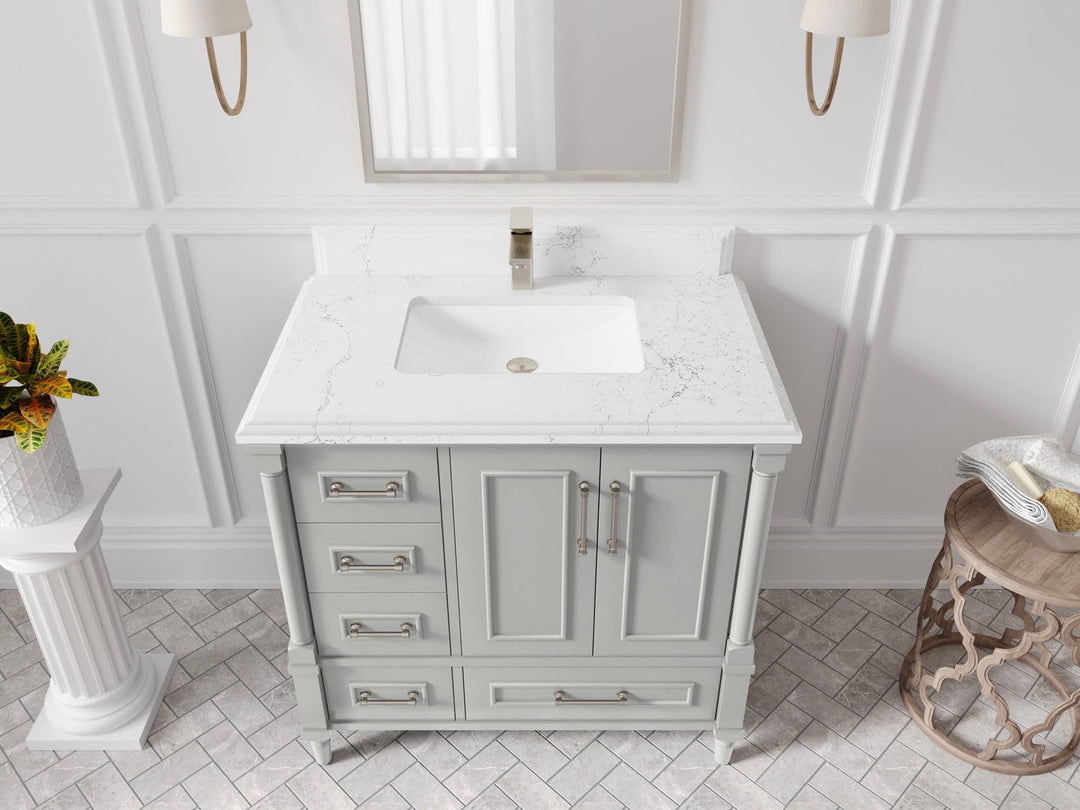 Aberdeen 36 in. W x 22 in. D Center Sink Bathroom Vanity - Willow Bath and Vanity