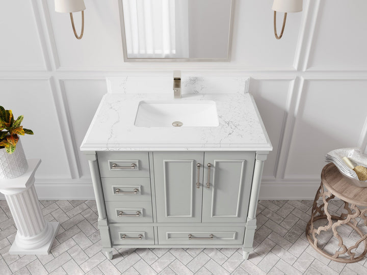 Aberdeen 36 in. W x 22 in. D Center Sink Bathroom Vanity - photo 23
