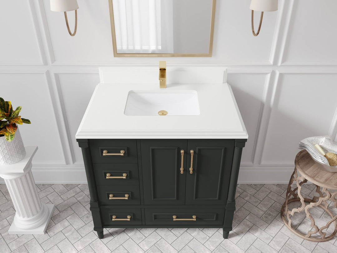Aberdeen 36 in. W x 22 in. D Center Sink Bathroom Vanity - Willow Bath and Vanity