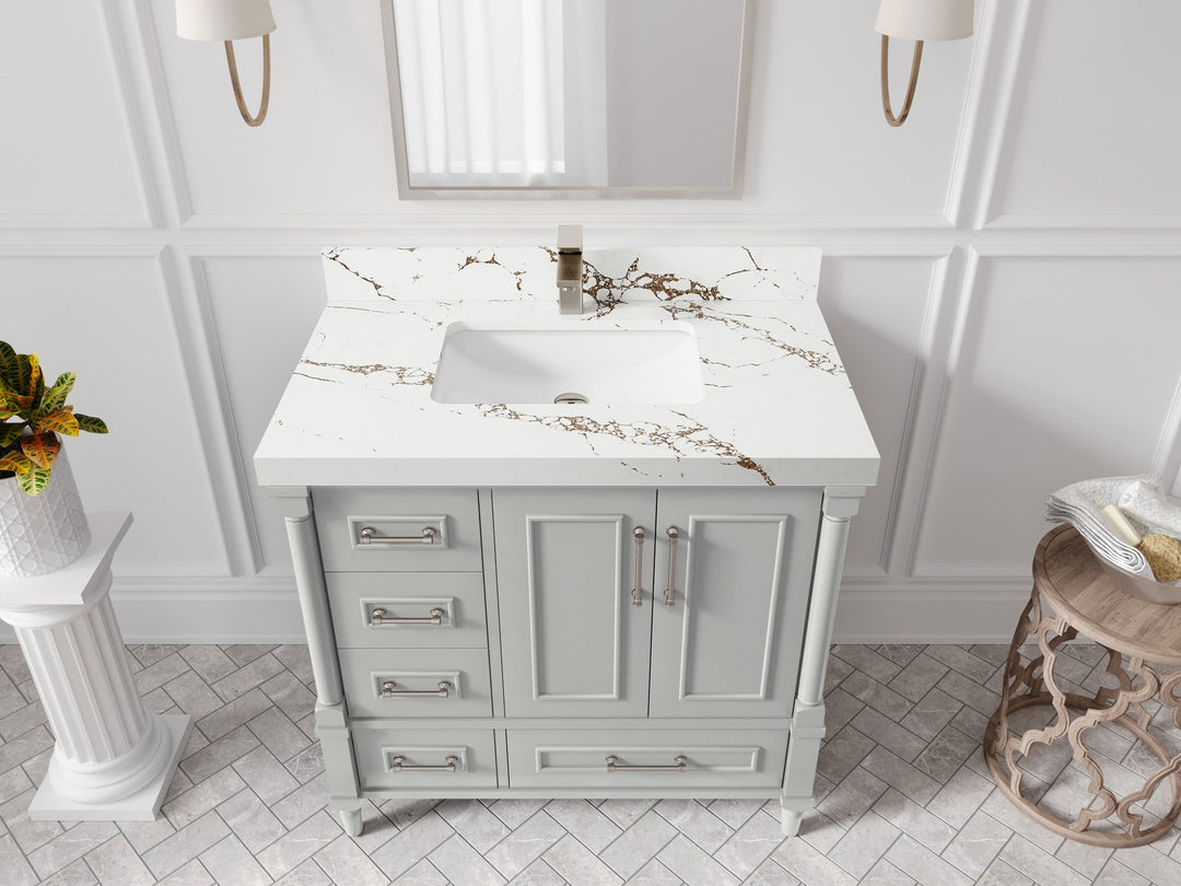 Aberdeen 36 in. W x 22 in. D Center Sink Bathroom Vanity - Willow Bath and Vanity