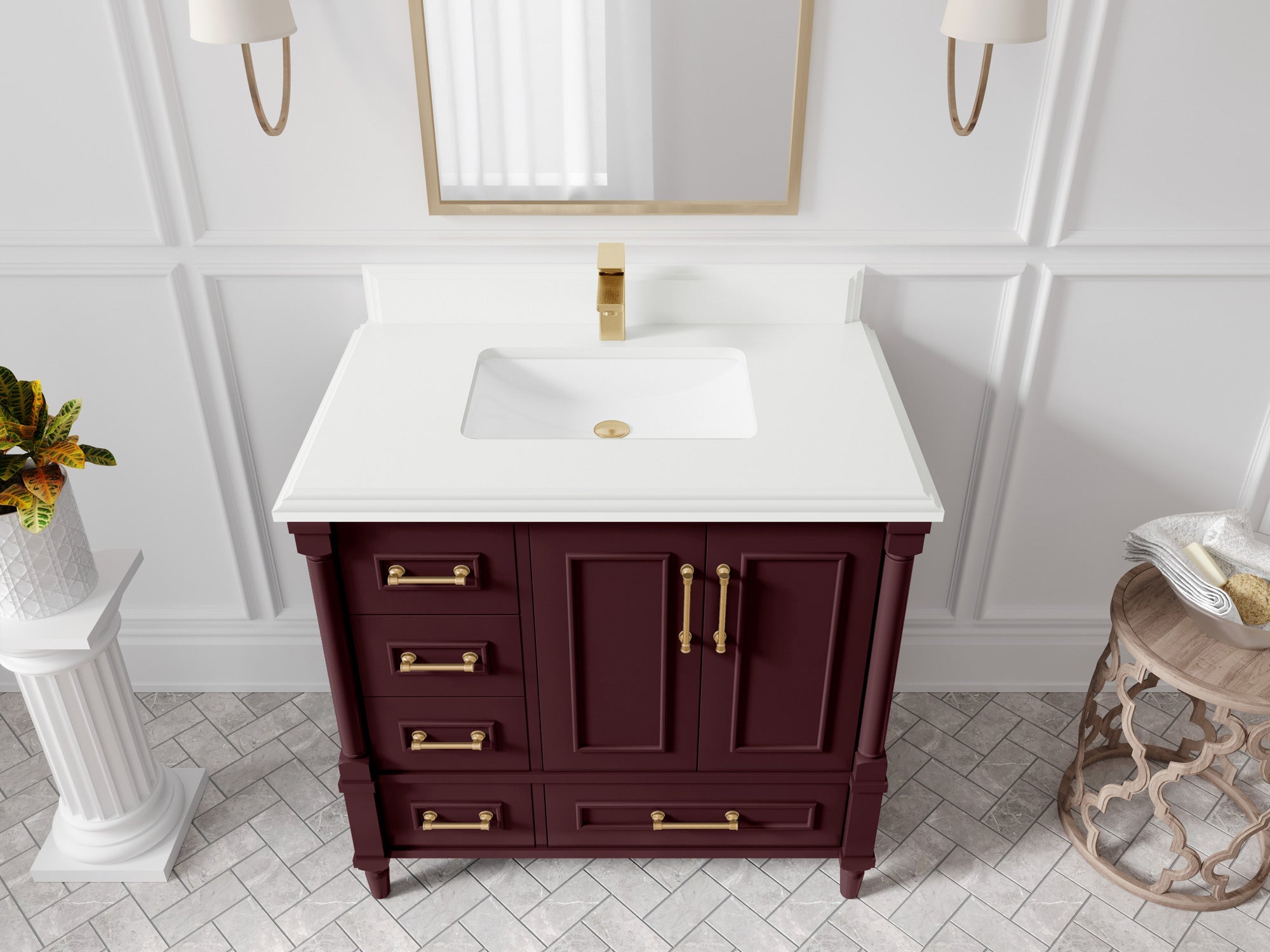 Aberdeen 36 in. W x 22 in. D Center Sink Bathroom Vanity - Willow Bath and Vanity