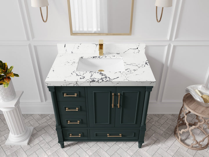 Aberdeen 36 in. W x 22 in. D Center Sink Bathroom Vanity - photo 33
