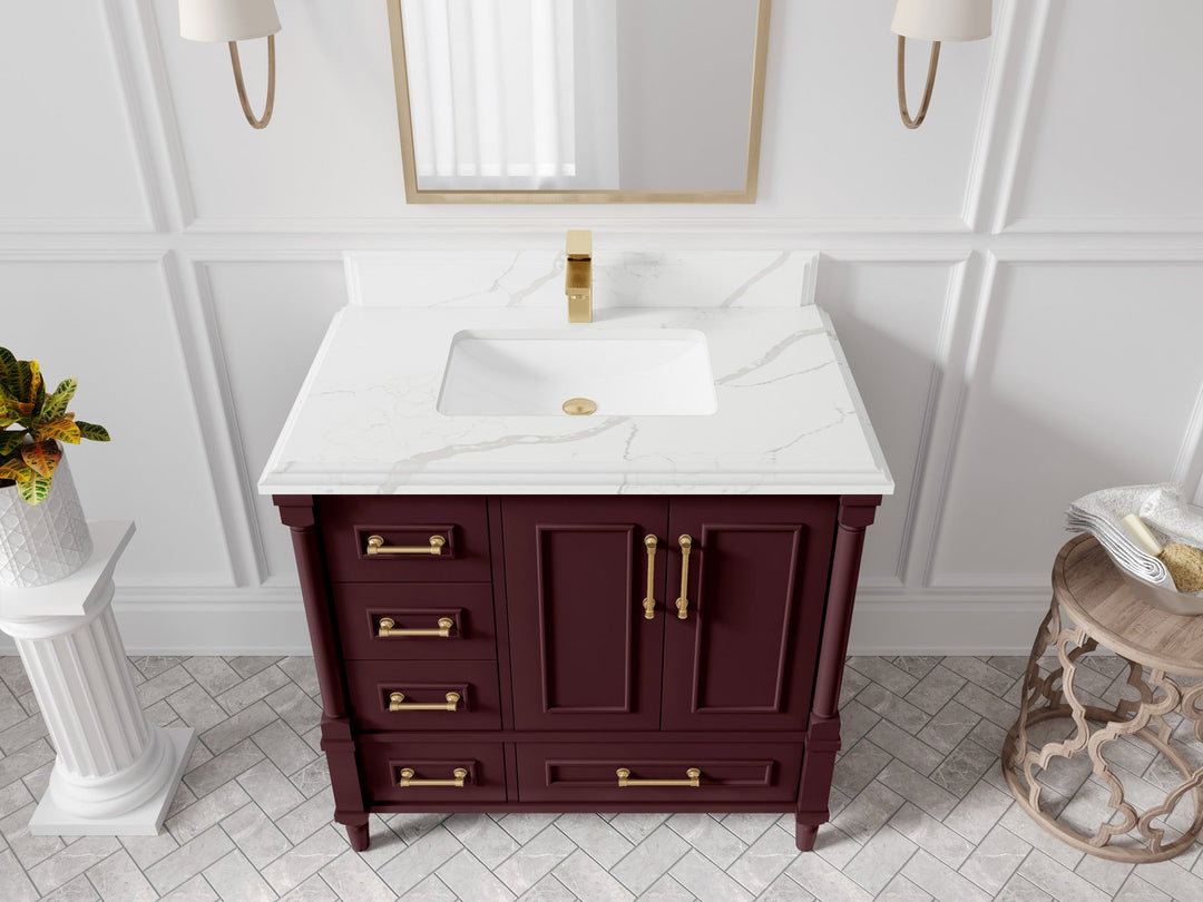 Aberdeen 36 in. W x 22 in. D Center Sink Bathroom Vanity - Willow Bath and Vanity