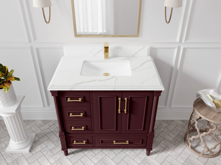 Aberdeen 36 in. W x 22 in. D Center Sink Bathroom Vanity - photo 28