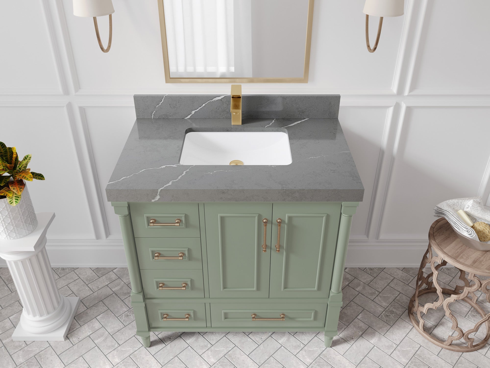 Aberdeen 36 in. W x 22 in. D Center Sink Bathroom Vanity - Willow Bath and Vanity